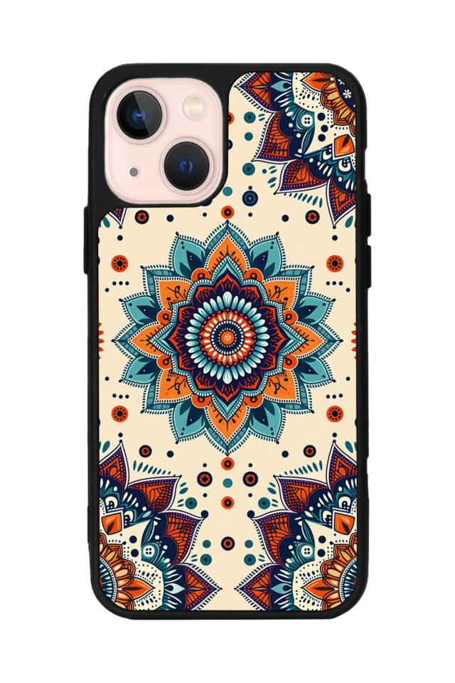iPhone 13 Mini Uyumlu Mandaal Tasarımlı Glossy Premium Kılıf