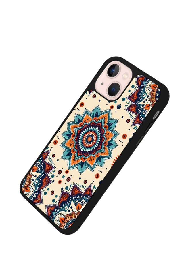 iPhone 13 Mini Uyumlu Mandaal Tasarımlı Glossy Premium Kılıf