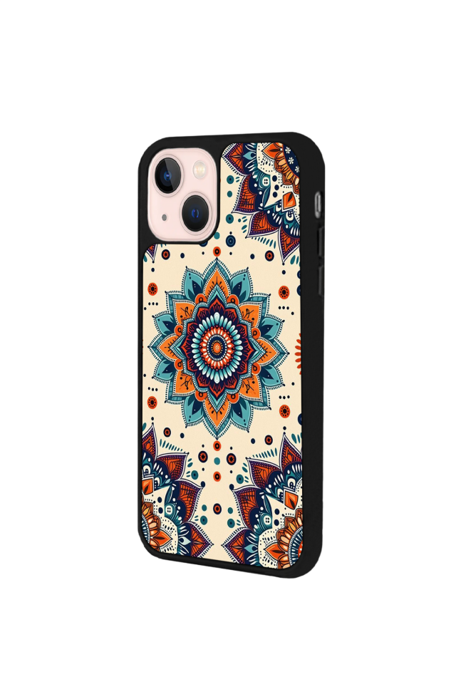 iPhone 13 Mini Uyumlu Mandaal Tasarımlı Glossy Premium Kılıf