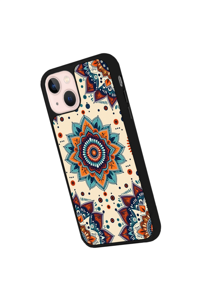 iPhone 13 Mini Uyumlu Mandaal Tasarımlı Glossy Premium Kılıf