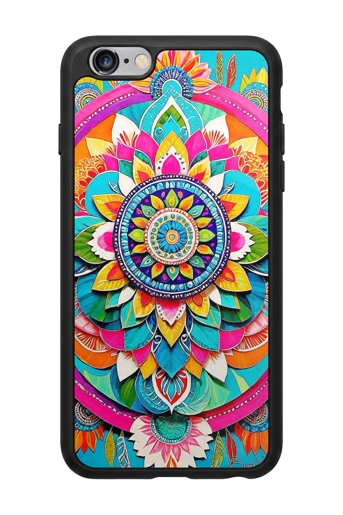 iPhone 6 Plus Uyumlu Mandala Tasarımlı Glossy Premium Kılıf