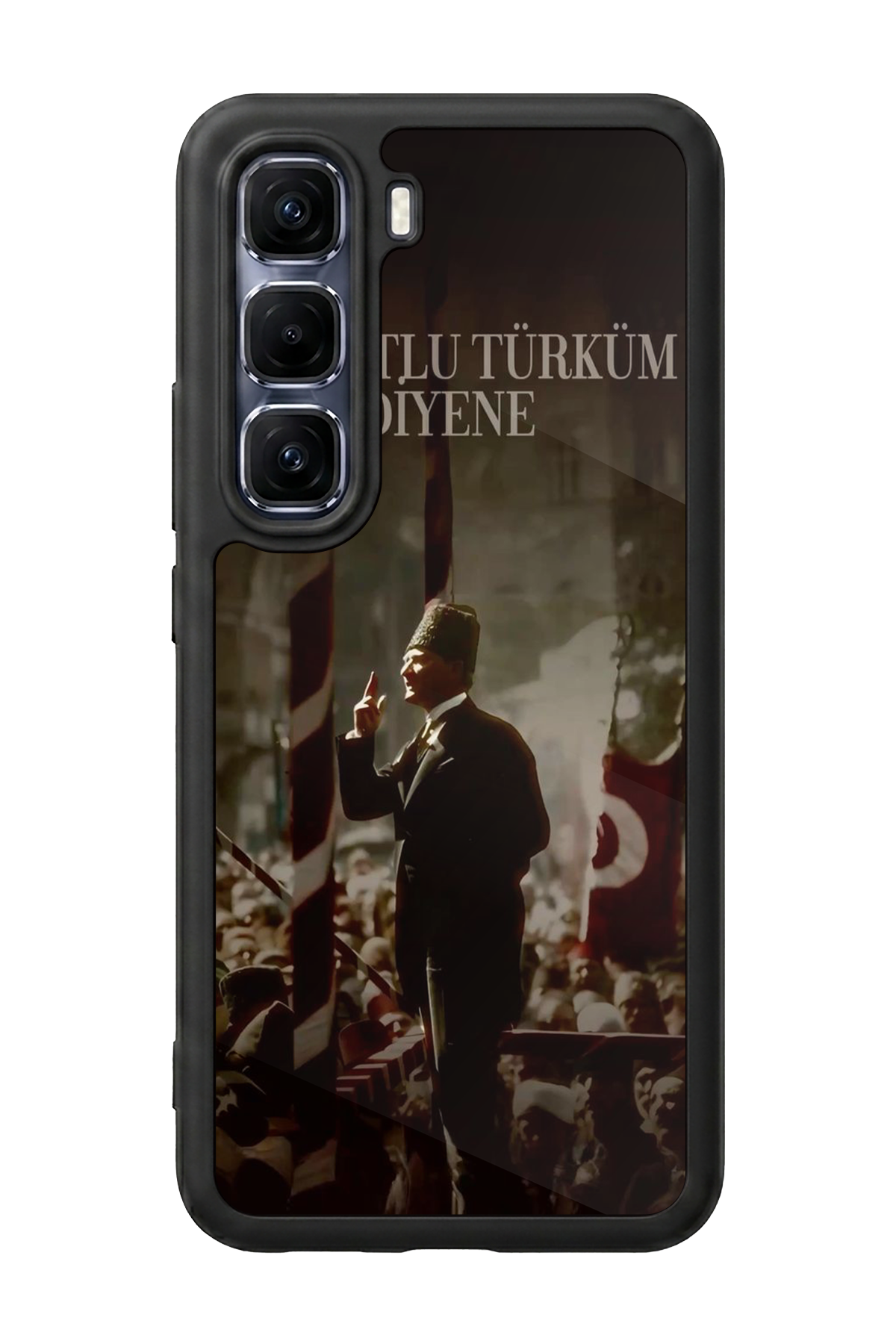 Infinix Hot 60 Pro Plus Uyumlu Mustafa Kemal Ataturk Tasarımlı Glossy Premium Kılıf