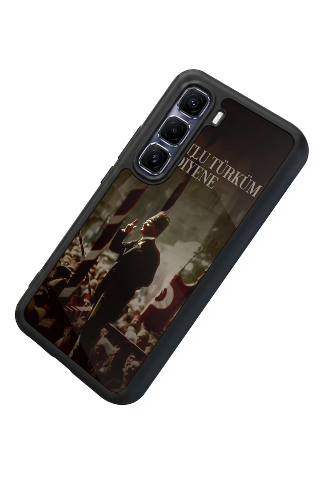 Infinix Hot 60 Pro Plus Uyumlu Mustafa Kemal Ataturk Tasarımlı Glossy Premium Kılıf
