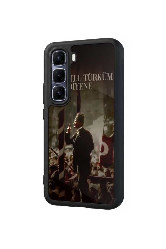 Infinix Hot 60 Pro Plus Uyumlu Mustafa Kemal Ataturk Tasarımlı Glossy Premium Kılıf