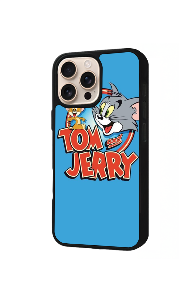iPhone 15 Pro Uyumlu Tom And Jerry Tasarımlı Glossy Premium Kılıf