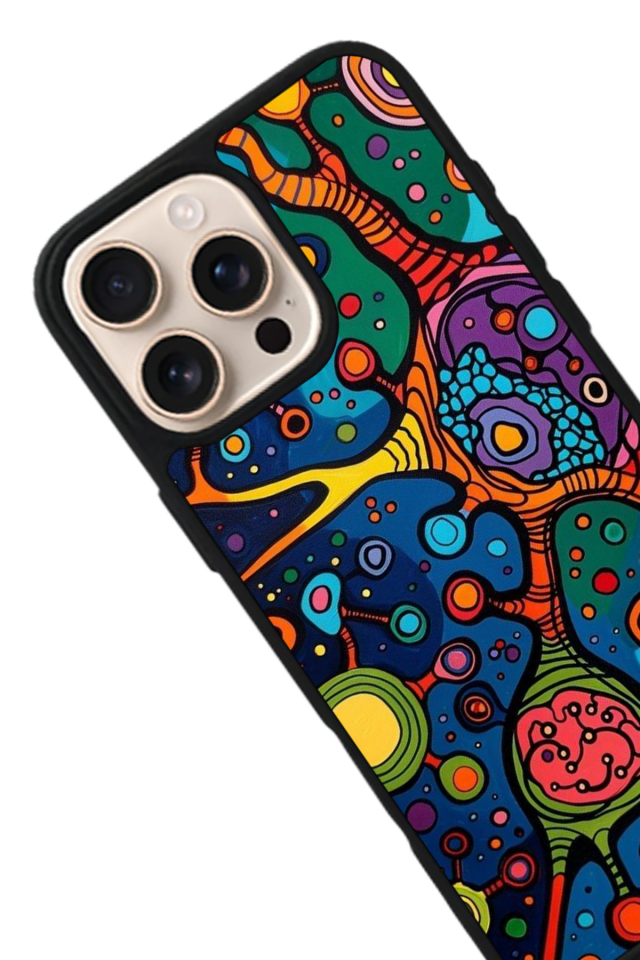 iPhone 16 Pro Uyumlu Abstract Tasarımlı Glossy Premium Kılıf