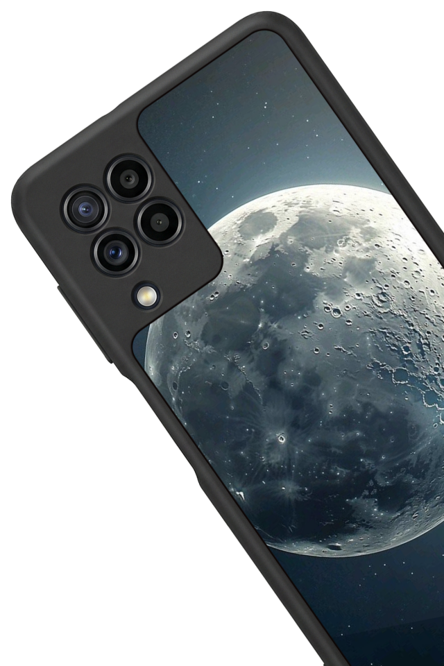 Samsung Galaxy M22 Uyumlu Ay Tasarımlı Glossy Premium Kılıf