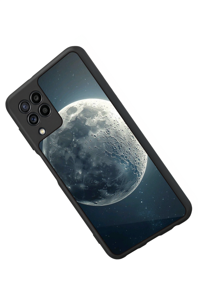 Samsung Galaxy M22 Uyumlu Ay Tasarımlı Glossy Premium Kılıf