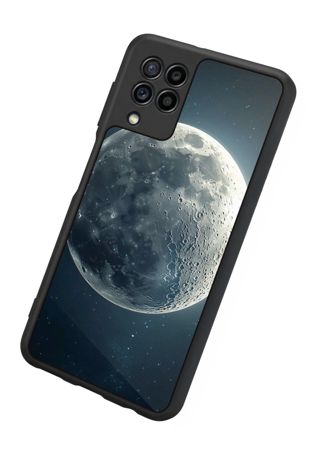 Samsung Galaxy M22 Uyumlu Ay Tasarımlı Glossy Premium Kılıf