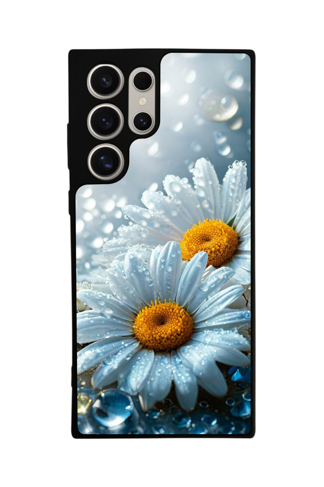 Samsung Galaxy S22 Ultra Uyumlu Cicek Tasarımlı Glossy Premium Kılıf