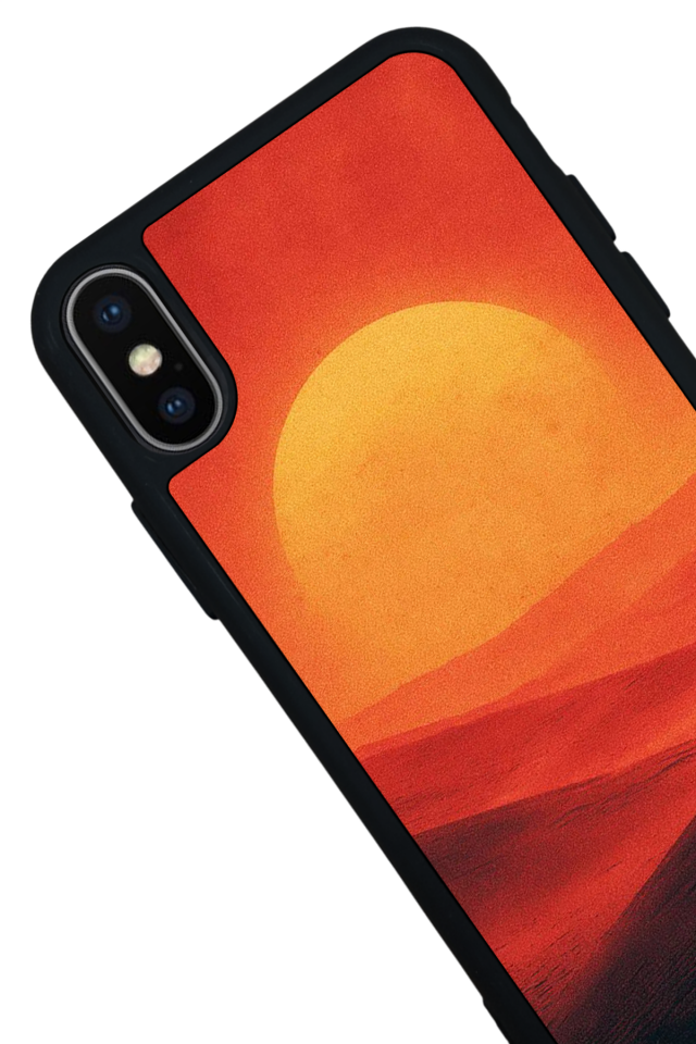 iPhone X/ XS Uyumlu Güneş Tasarımlı Glossy Premium Kılıf