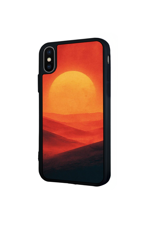 iPhone X/ XS Uyumlu Güneş Tasarımlı Glossy Premium Kılıf