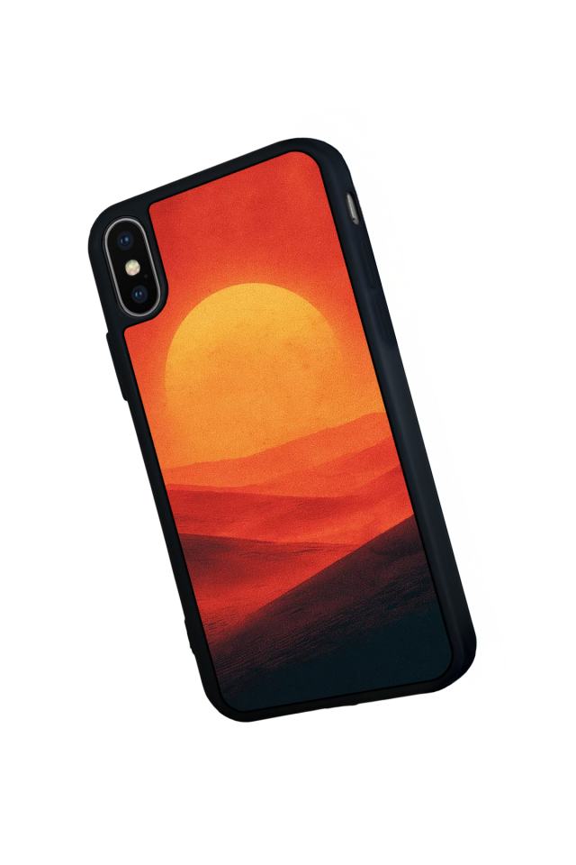 iPhone X/ XS Uyumlu Güneş Tasarımlı Glossy Premium Kılıf