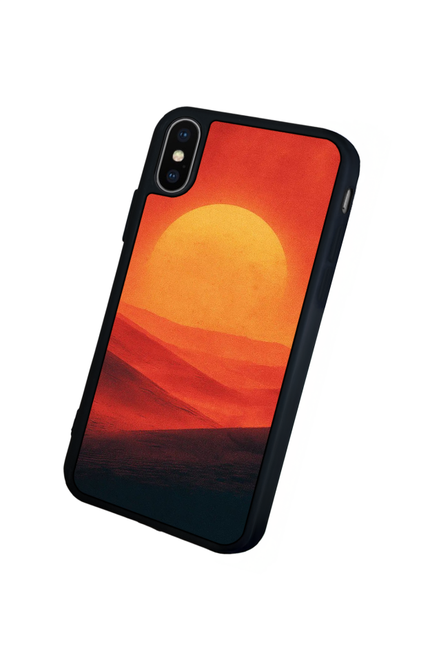 iPhone X/ XS Uyumlu Güneş Tasarımlı Glossy Premium Kılıf