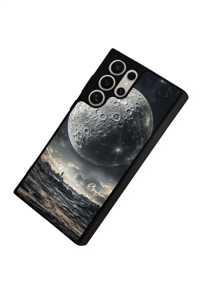 Samsung Galaxy S23 Ultra Uyumlu Ay Tasarımlı Glossy Premium Kılıf