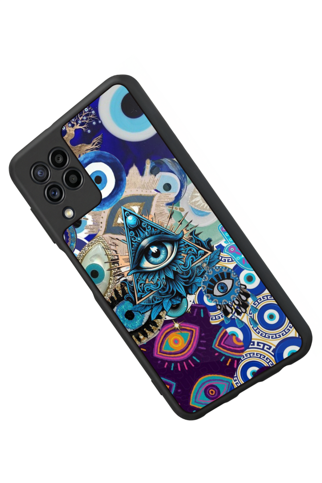 Samsung Galaxy M22 Uyumlu Göz Tasarımlı Glossy Premium Kılıf