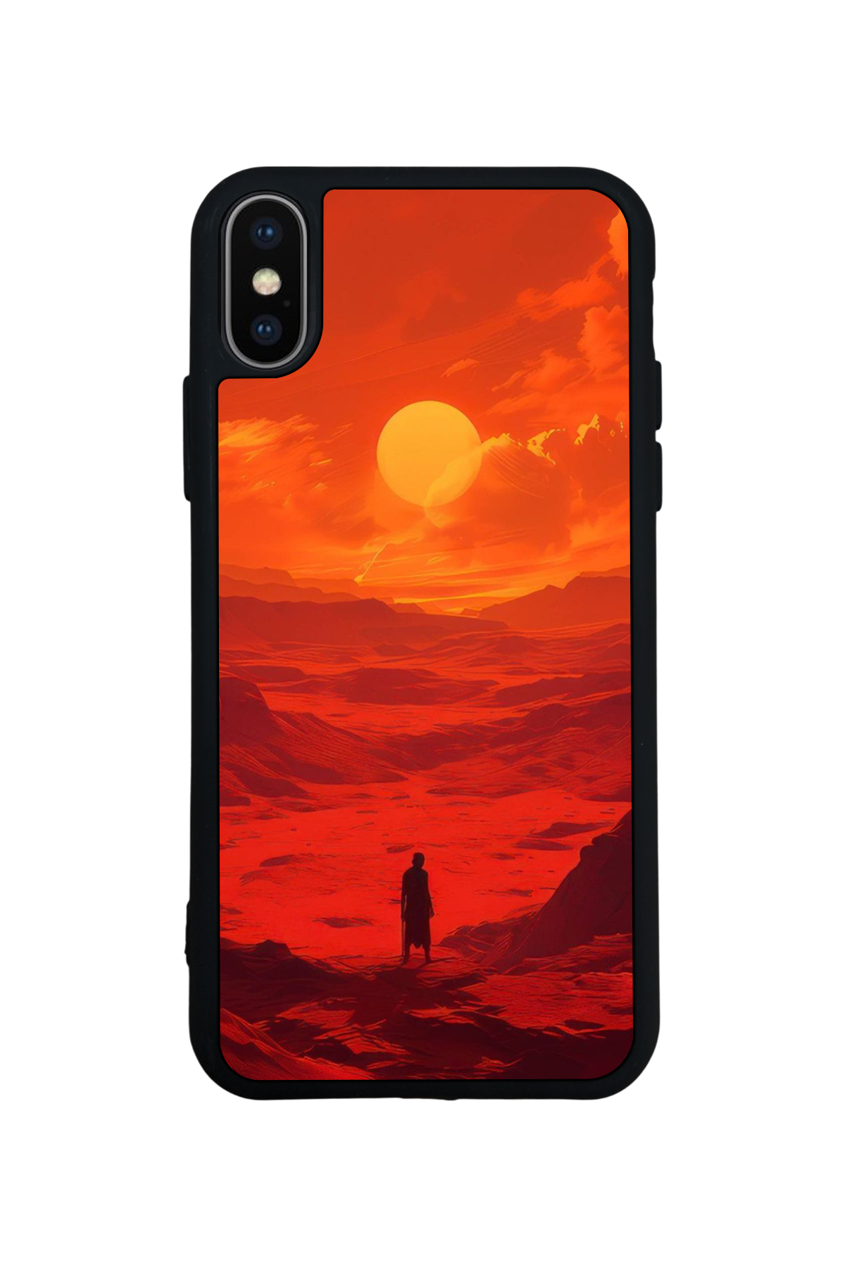 iPhone X/ XS Uyumlu Güneş Tasarımlı Glossy Premium Kılıf