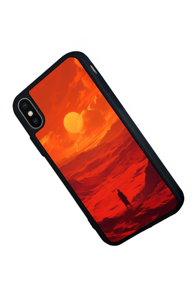 iPhone X/ XS Uyumlu Güneş Tasarımlı Glossy Premium Kılıf