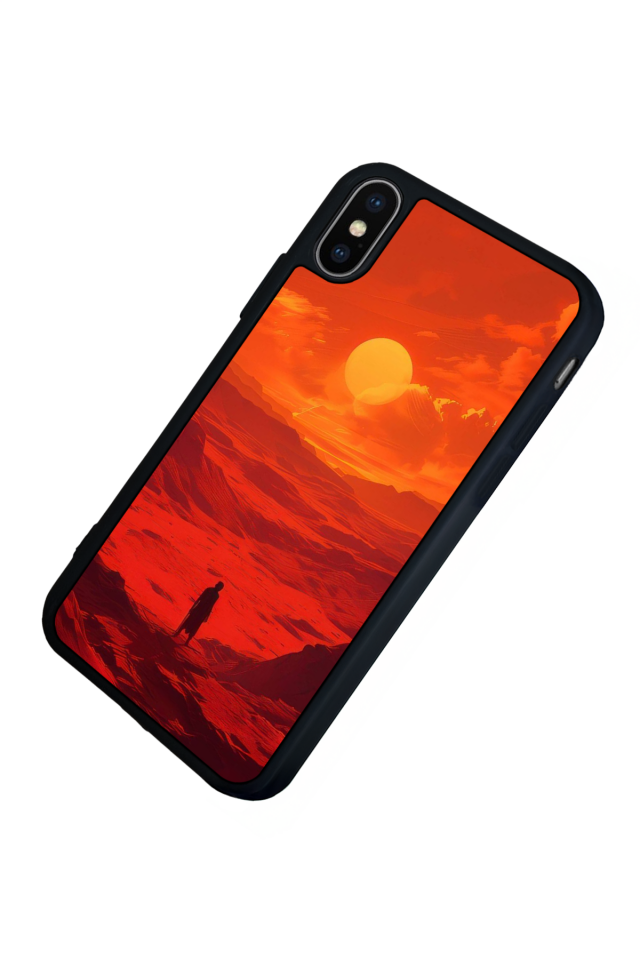 iPhone X/ XS Uyumlu Güneş Tasarımlı Glossy Premium Kılıf