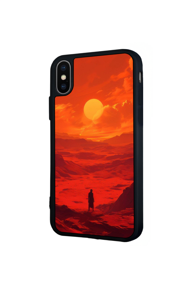 iPhone X/ XS Uyumlu Güneş Tasarımlı Glossy Premium Kılıf