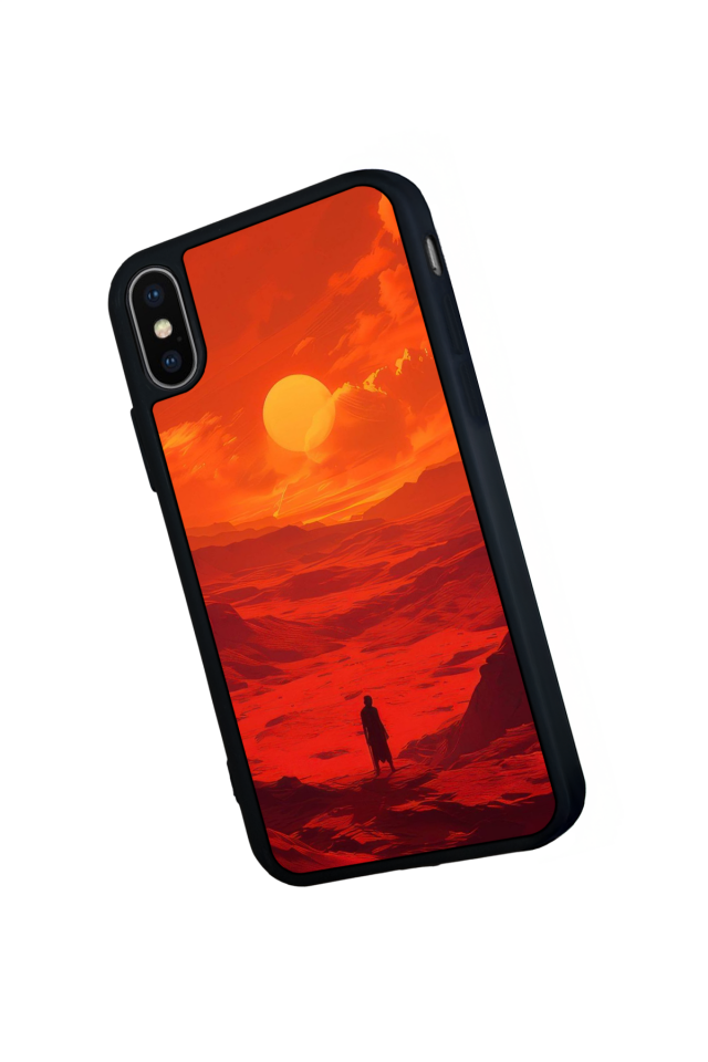 iPhone X/ XS Uyumlu Güneş Tasarımlı Glossy Premium Kılıf