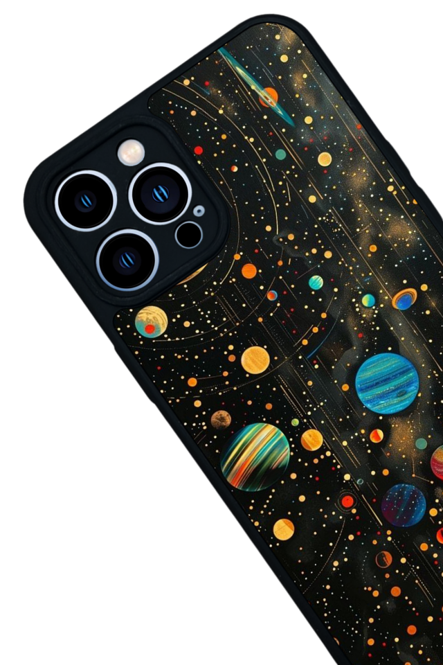 iPhone 13 Pro Max Uyumlu Uzay Tasarımlı Glossy Premium Kılıf