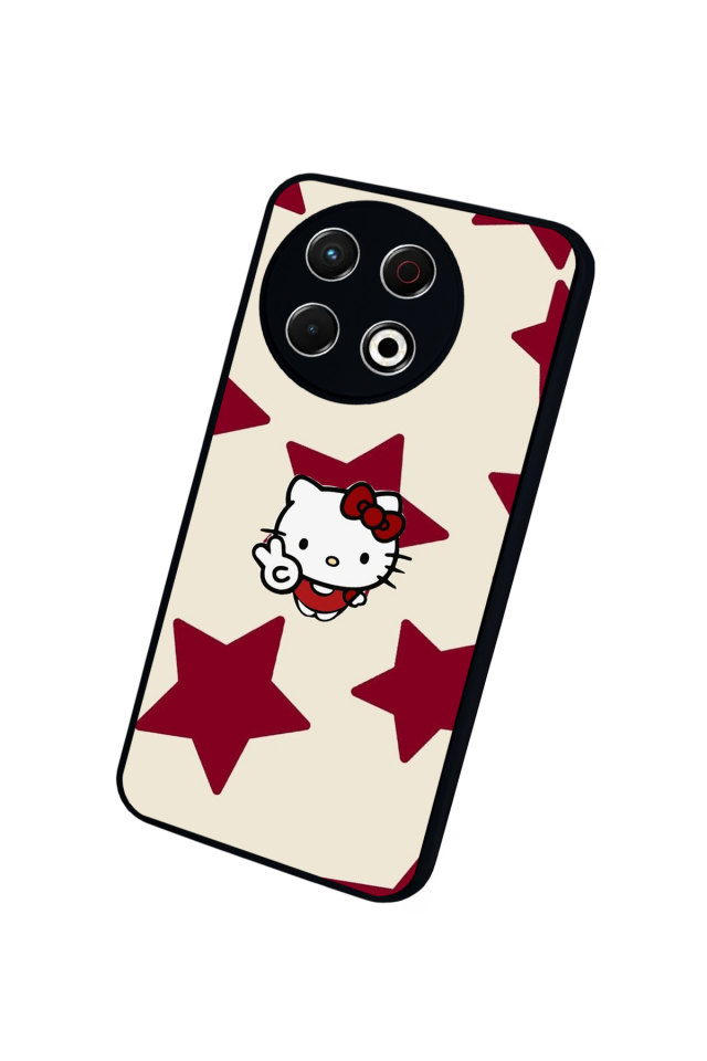 Tecno Spark 30 Pro Uyumlu HelloKitty Tasarımlı Glossy Premium Kılıf