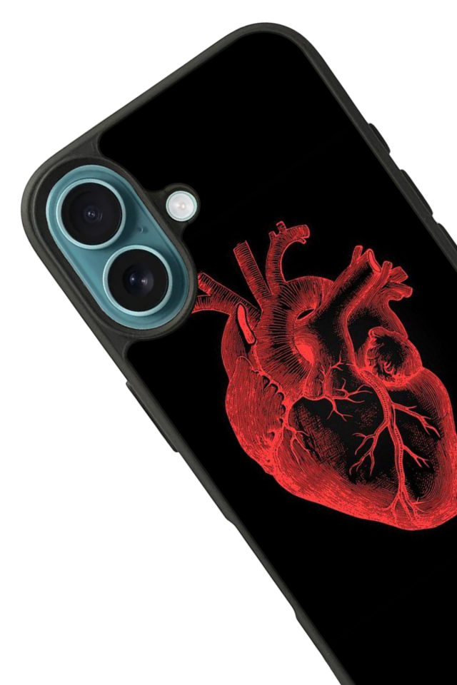 iPhone 16 Plus Uyumlu Kalp Love Tasarımlı Glossy Premium Kılıf
