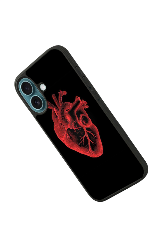 iPhone 16 Plus Uyumlu Kalp Love Tasarımlı Glossy Premium Kılıf