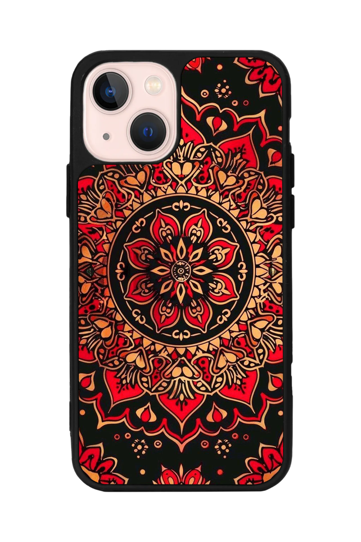 iPhone 13 Mini Uyumlu Mandala Tasarımlı Glossy Premium Kılıf