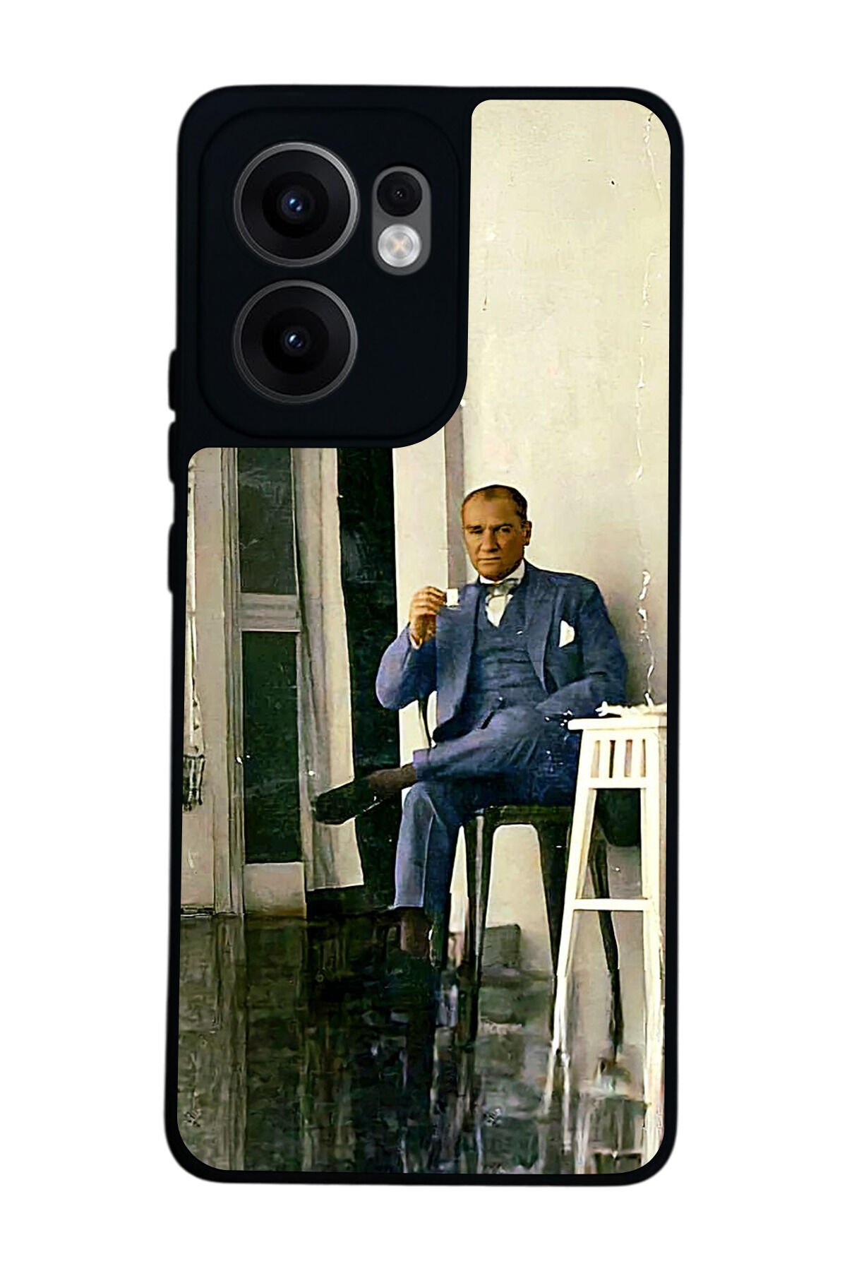 Oppo Reno 13F Uyumlu Mustafa Kemal Ataturk Tasarımlı Glossy Premium Kılıf