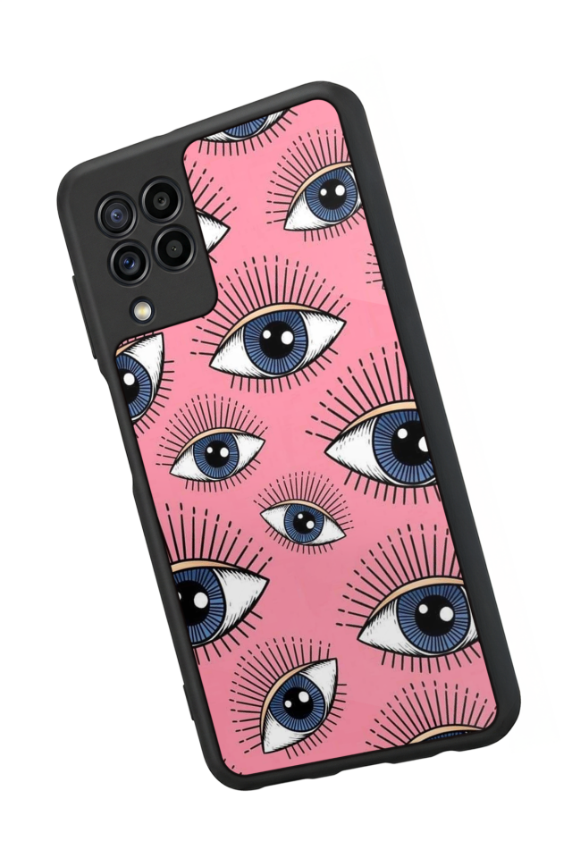 Samsung Galaxy M22 Uyumlu Göz Tasarımlı Glossy Premium Kılıf