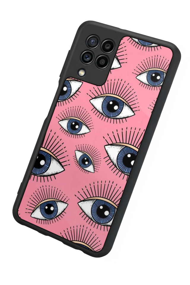 Samsung Galaxy M22 Uyumlu Göz Tasarımlı Glossy Premium Kılıf