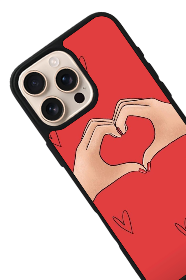 iPhone 14 Pro Max Uyumlu Kalp Love Tasarımlı Glossy Premium Kılıf