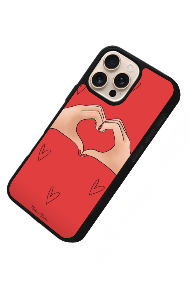 iPhone 14 Pro Max Uyumlu Kalp Love Tasarımlı Glossy Premium Kılıf