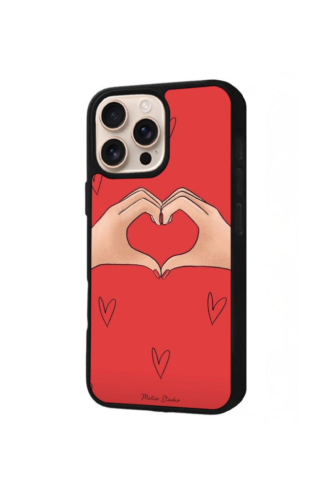 iPhone 14 Pro Max Uyumlu Kalp Love Tasarımlı Glossy Premium Kılıf
