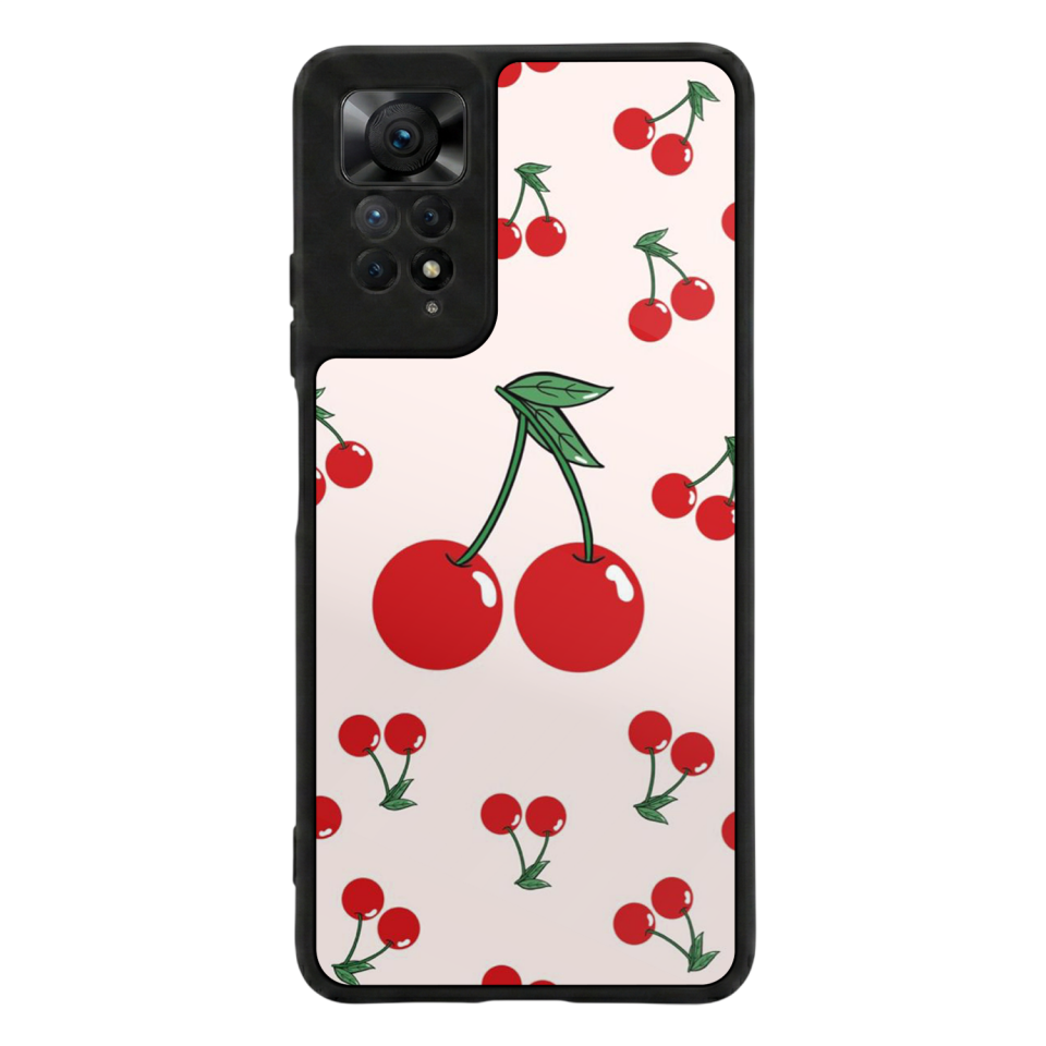 Xiaomi Redmi Note 12 Pro Uyumlu Kiraz Tasarımlı Glossy Premium Kılıf