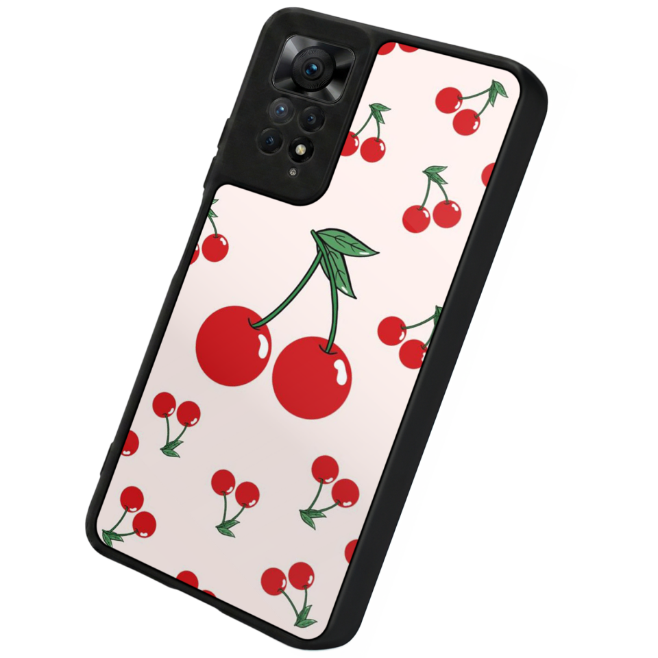 Xiaomi Redmi Note 12 Pro Uyumlu Kiraz Tasarımlı Glossy Premium Kılıf