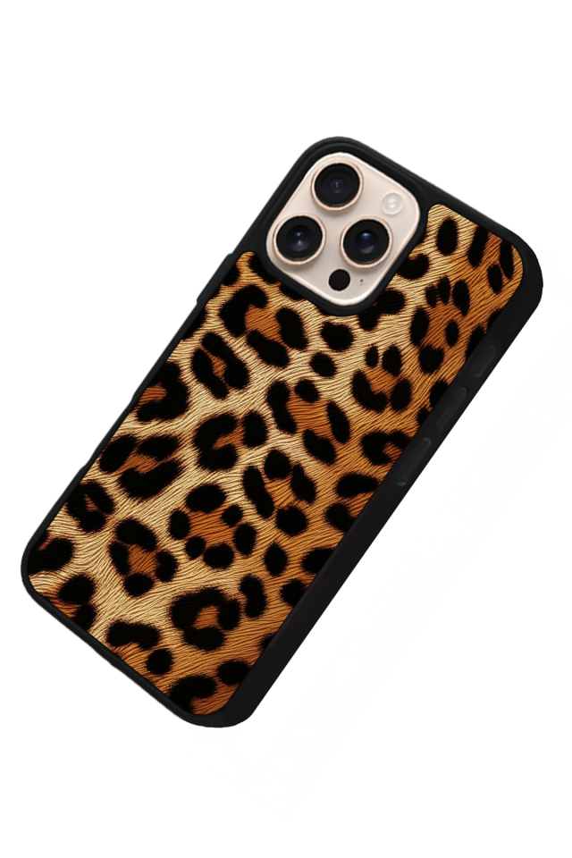 iPhone 15 Pro Uyumlu Leopar Tasarımlı Glossy Premium Kılıf
