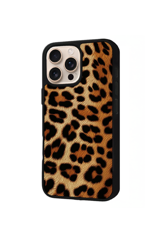 iPhone 15 Pro Uyumlu Leopar Tasarımlı Glossy Premium Kılıf