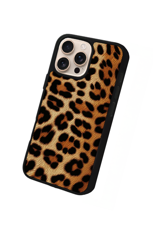 iPhone 15 Pro Uyumlu Leopar Tasarımlı Glossy Premium Kılıf