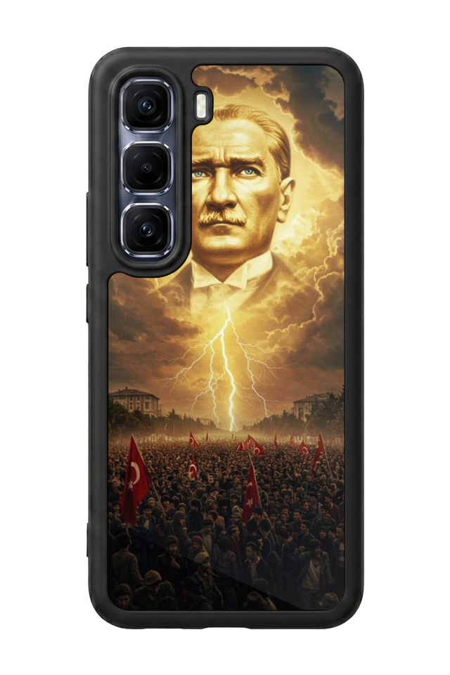 Infinix Hot 60 Pro Plus Uyumlu Mustafa Kemal Ataturk Tasarımlı Glossy Premium Kılıf