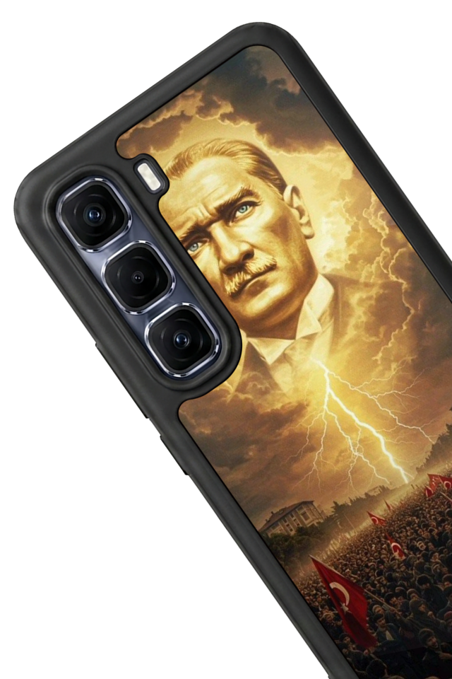 Infinix Hot 60 Pro Plus Uyumlu Mustafa Kemal Ataturk Tasarımlı Glossy Premium Kılıf