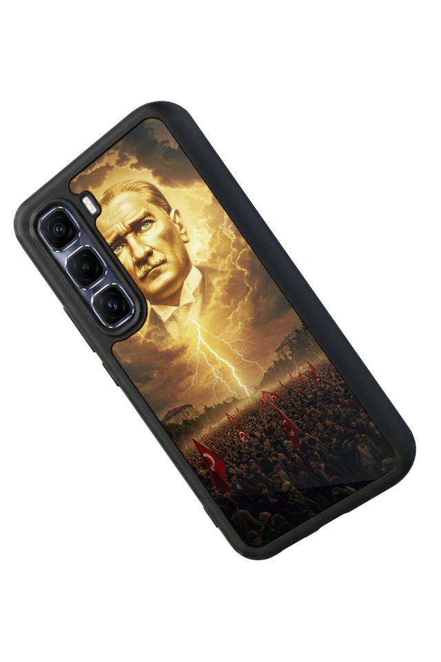 Infinix Hot 60 Pro Plus Uyumlu Mustafa Kemal Ataturk Tasarımlı Glossy Premium Kılıf