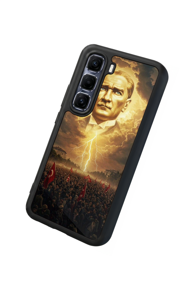 Infinix Hot 60 Pro Plus Uyumlu Mustafa Kemal Ataturk Tasarımlı Glossy Premium Kılıf