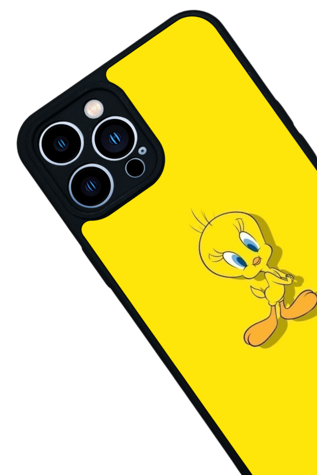 iPhone 12 Pro Max Uyumlu Tweety Tasarımlı Glossy Premium Kılıf