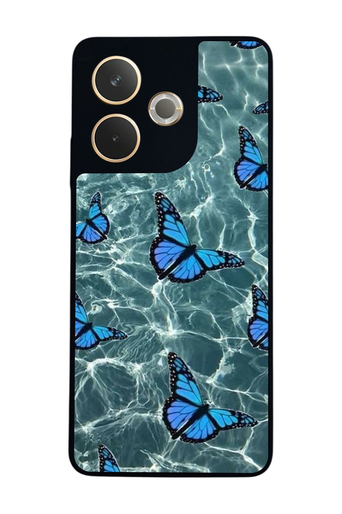 Oppo A5 Pro Uyumlu Kelebek Tasarımlı Glossy Premium Kılıf