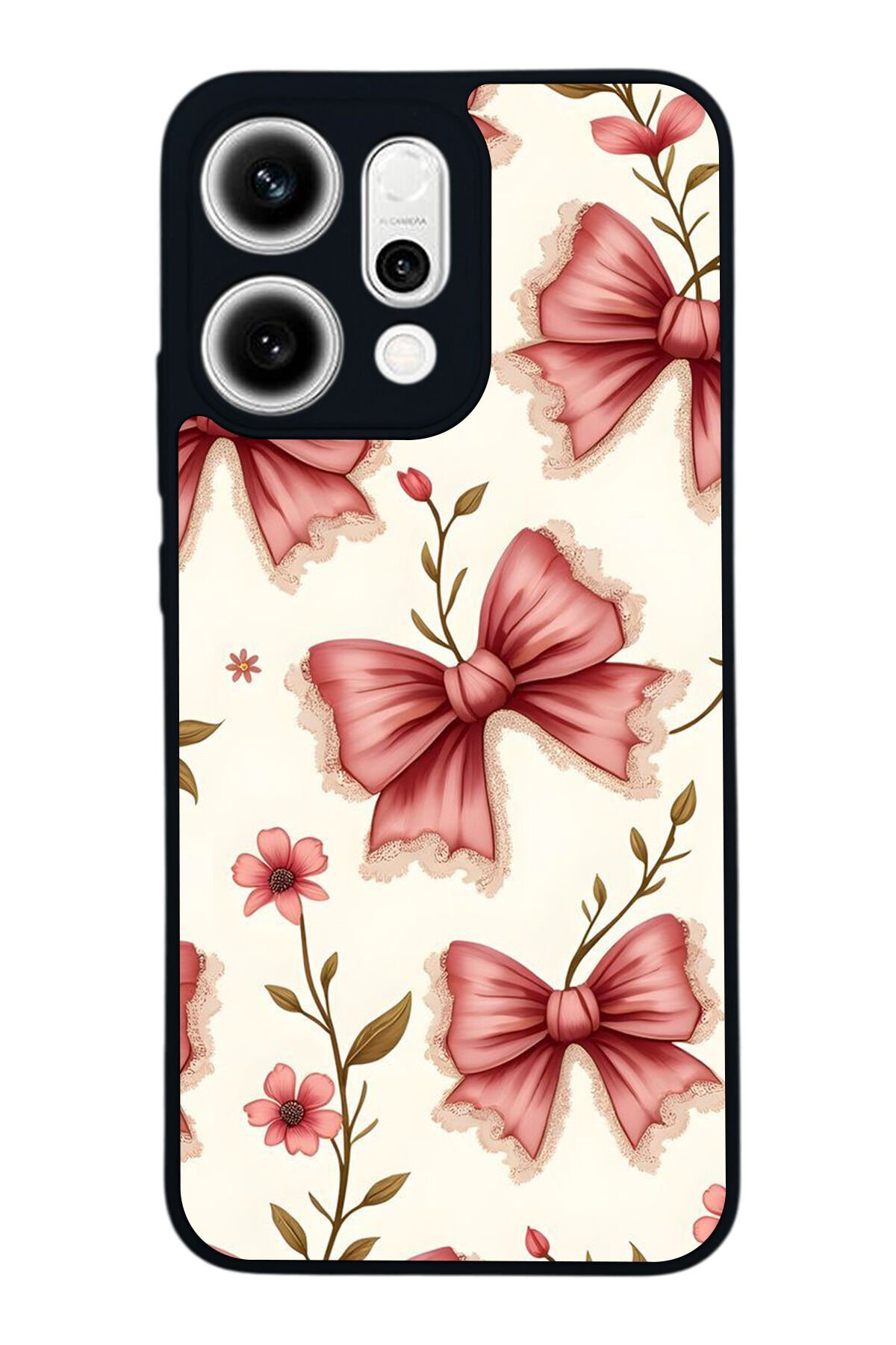 Oppo Reno 14 Uyumlu Kurdele Tasarımlı Glossy Premium Kılıf