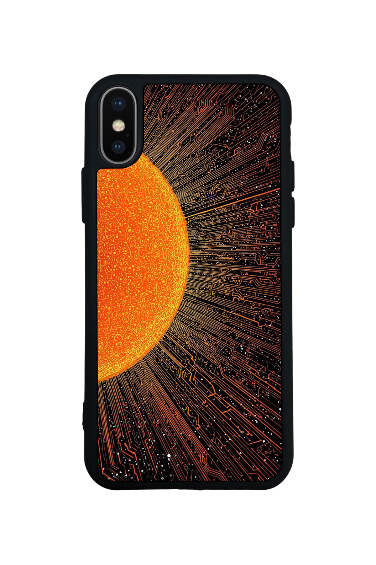 iPhone X/ XS Uyumlu Güneş Tasarımlı Glossy Premium Kılıf