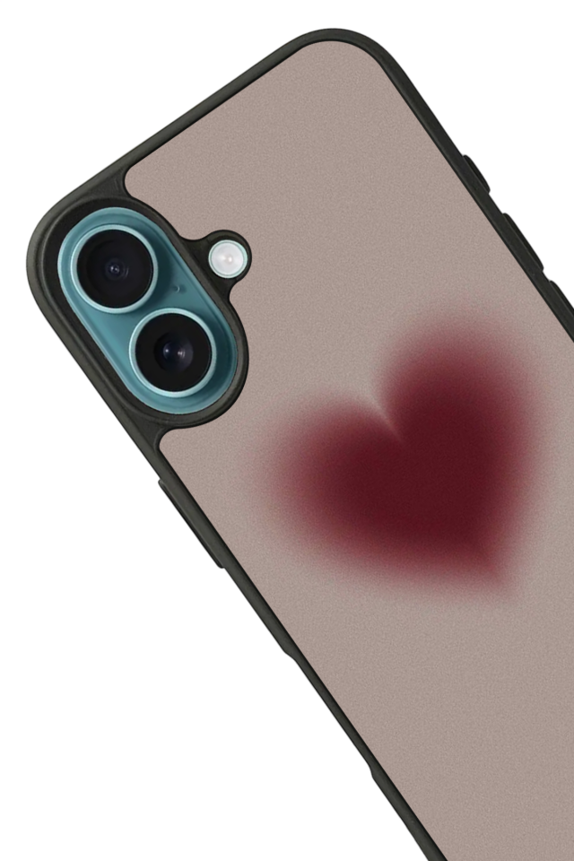 iPhone 16 Plus Uyumlu Kalp Love Tasarımlı Glossy Premium Kılıf